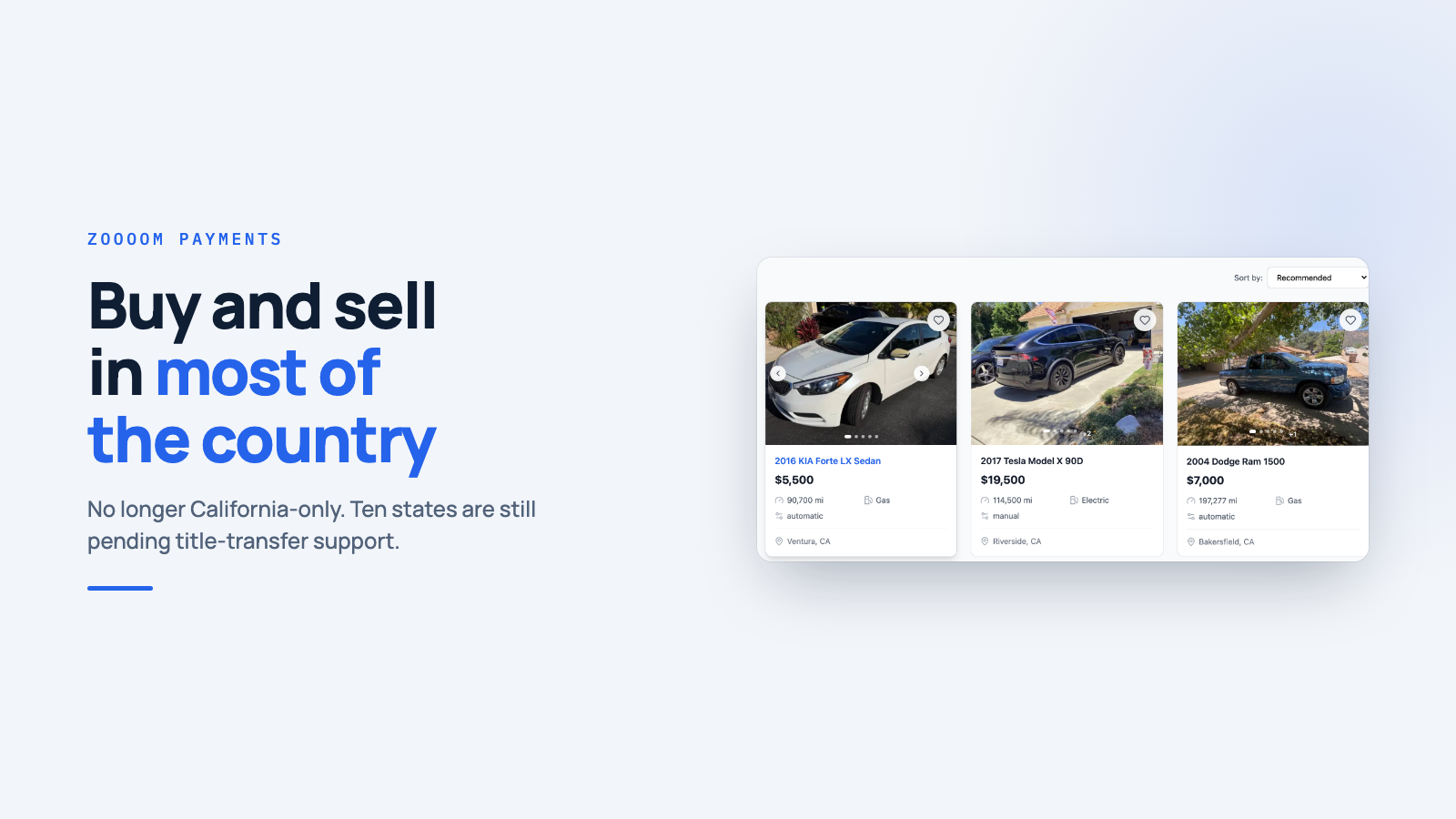 Verified listings on the Zoooom marketplace with prices and mileage